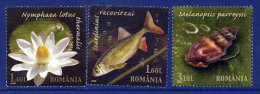 ROMANIA 2008 Petrea Creek Nature Reserve Set Of 3 MNH / **.  Michel 6334-36 - Nuevos