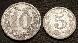FRANCE - EVREUX - 5 Et 10 CENTIMES 1921 - LOT DE 2 MONNAIES DE NECESSITE - Monétaires / De Nécessité
