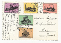 22-4 - 867 San Marino Saint Marin 1965 5 Timbres Serie Trains - Cartas & Documentos