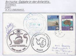 British Antarctic Terr. (BAT) 1994 Cover Ship Visit HMS Endurance Ca Univerditeit Gent 2 Sign  Ca Signy 10JA94(TAB210) - Covers & Documents