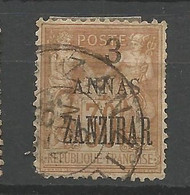 ZANZIBAR N° 25 Variétée Surcharge 3 Déplacé à Droite OBL Dent Courte - Oblitérés