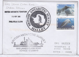 British  Antarctic Territory (BAT) 2009 Cover Ship Visit RRS James Clarck Ross Ca Halley 26.2.10 (TAB214) - Covers & Documents