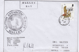 British Antarctic Territory (BAT) 2000 Cover Ship Visit RRS Shackleton Signature  Ca Halley 10 FE 00  (TAB215B) - Covers & Documents