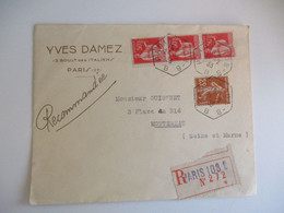 Paris 103 B Recette Auxiliaire Cachet Hexagonal - 1921-1960: Modern Period