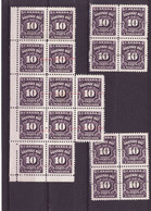 6844) Canada Postage Due 1935 Perforation Fold & Separation On Block - Portomarken