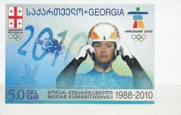 Georgia 2010 Winter Olympic Vancouver Nodar Kumaritashvili Memoriam Rare Imperforated Stamp Mint - Winter 2010: Vancouver