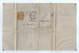 TB 3350 - 1867 - LAC - Lettre De Mr PELLETIER à PURGEROT Boîte Rurale B Pour Mr MARIOTTE Au Moulin De PORT - SUR - SAONE - 1849-1876: Klassik