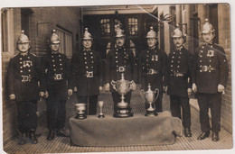 UK - UNtitled RPPC Of Firemen And Trophies Etc - Bournemouth Postmark And Publisher 1921 - Pompieri