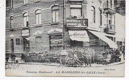 59   LA  MADELEINE LEZ  LILLE  NOUVEAU BOULEVARD  CAFE BON ETAT 2 SCANS  PAS COURANTE - La Madeleine