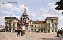 ! 1916 Alte Ansichtskarte , Riga, Dwinsker Bahnhof, Gare, Lettland, Feldpost Nach Mecklenburg - Letland
