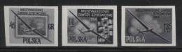 POLAND 1954 GLIDING CHAMPIONSHIPS 3 BLACK PRINTS NHM Planes Gliders Flight Flying Sports Clouds - Varietà E Curiosità