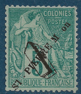 Colonies ST Pierre & Miquelon N°48c (  ) 1c Sur 5c Vert Variété Sans Tiret Entre M Et  "on" Signé CALVES - Unused Stamps