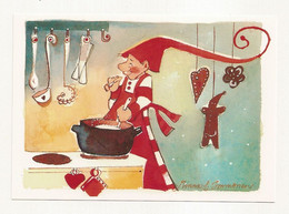 Elf Brownie Cooking Porridge Kitchen Gingerbreads Lutin Zwerg Pfefferkuchen Illustrator Minna Immonen - Unused - Other