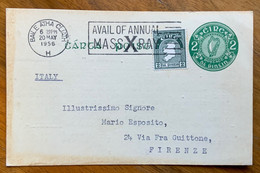 EIRE - IRLANDA - POST CARD 2 + 2  FROM BAILE ATHA CLIATH - DUBLINO 20 MAY 1956 TO FIRENZE - Covers & Documents