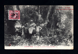 S180-CHINA-FRENCH Occupation.CAMBODGE.OLD POSTCARD SHANGHAI To VERSAILLES (france) 1910.Carte Postale CHINE.POSTKARTE - Briefe U. Dokumente