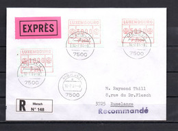 AC9-3 Mersch Exprès Avec Timbres De Distributeurs 10f, 30f Et 50f  A Saisir !!! - Lettres & Documents