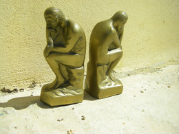 Paire De Serre Livres Vintage. "le Penseur De Rodin" - Autres & Non Classés