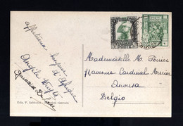 6964-ITALIAN LIBIA-OLD POSTCARD TRIPOLI To ANVERS (belgium) 1935.LIBIA ITALIANA.ITALIAN COLONIES.carte Postale.POSTKARTE - Libyen