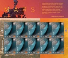 UN 2022 United Nations Planet Mars , Solar System, Rover, Satellite NASA Space, Sheet MNH (**) - Nuovi