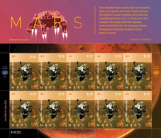 UN 2022 United Nations Planet Mars , Solar System, Rover, Satellite NASA Space, Sheet MNH (**) - Nuovi