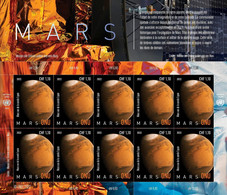 UN 2022 United Nations Planet Mars , Solar System, Rover, Satellite NASA Space, Sheet MNH (**) - Nuovi