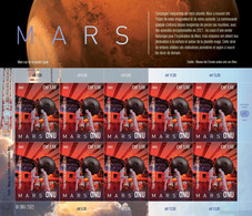 UN 2022 United Nations Planet Mars , Solar System, Rover, Satellite NASA Space, Sheet MNH (**) - Nuovi