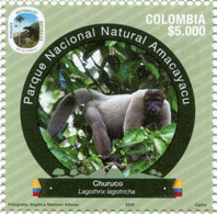 Lote 2020-21.1, Colombia, 2020, Pliego, Sheet, Natural Park, V Issue, Chruruco, Mono, Monkey - Kolumbien