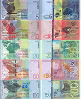 SAINT THOMAS & PRINCE 5 10 20 50 100 Dobras P 72 73 74 W76 W77 2016 2020 (2021) UNC Set 5 Banknotes, Paper - San Tomé E Principe