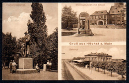 F7135 - Höchst - Bismarck Denkmal Bahnhof Brunnen - Verlag Roos - Höchst
