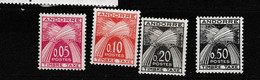 ANDORRE Série De Timbres Taxe D'Andorre N°42 Au N°45, Neufs XX. - Neufs