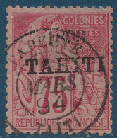 Colonies TAHITI N°29 Oblitéré De PAPEETE 75c Rose TTB Signé Calves & SCHELLER - Used Stamps