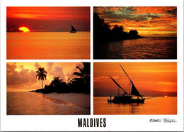 (2 F 51) Maldives Islands (4 Sunset Views) - Maldiven