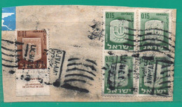 10 Israel 1971-73 Yvert 271 Con Tab ,272 X 4  Usados  TT:  En Fragmento - Used Stamps (without Tabs)