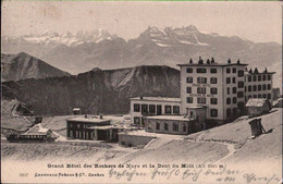 ! Alte Ansichtskarte, Postkarte Grand Hotel Des Rochers De Naye, Schweiz, 1908, Eisenbahn, Bahnhof - Roche