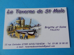 Carte De Visite Restaurant La Taverne De St Malo 67 Schiltigheim - Cartes De Visite