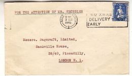 Irlande - Lettre De 1945 - Oblit Baile Atha Cliath - Exp Vers London - Semeur - Lettres & Documents