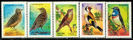 CC2088 Russia 1995 Songbirds Birds 5V MNH - Unused Stamps