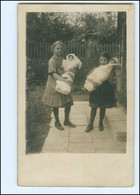 Y15131/ Zwei Mädchen Mit Puppen  Foto AK 1917 - Juegos Y Juguetes
