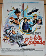 Affiche Originale Film Disney La Folle Escapade 1976  Format 53 X 40cm - Affiches & Posters