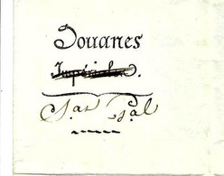 1814 ENTETE DOUANES IMPERIALES (rayé) Paris Pour Bordeaux Clossmann TAXE SUR SUCRE NAVIRE AMERICAIN DROITS DE DOUANE - Historical Documents