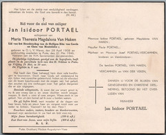 Bidprentje OLV Waver - Portael Jan Isidoor (1908-1946) - Devotion Images
