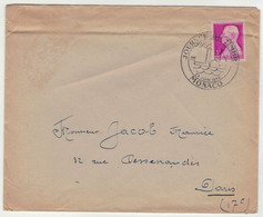 Monaco // Lettre Pour Paris Avec Le Cachet De La Journée Du Timbre  Du 23.06.1946 - Briefe U. Dokumente