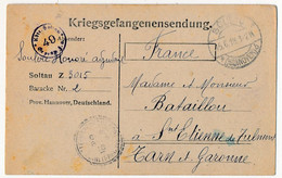 Carte Prisonnier Français - Camp De Soltau Z (Hannover) - 15/6/1918 - Censure 49 - Guerre De 1914-18