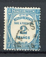 FR - TAXE - N° 61  Typographiés   (o)  2f  Bleu    Cote 50 Euro  BE   2 Scans - 1859-1955 Oblitérés