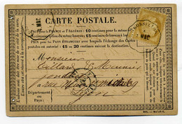 Carte Précurseur / Convoyeur Station ROSSILLON - Ligne N°217 Genêve à Macon  / Dept 01 Ain  / 1876 / Côte 120€ - 1849-1876: Période Classique