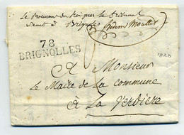 78 BRIGNOLLES + Contreseing " Le Procureur Du Roi Près Le Tribunal Séant à Brignoles" / Dept Du Var / 1820 - 1801-1848: Précurseurs XIX