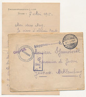 Lettre Prisonnier Français - Camp De Senne 1 - 18/5/1915 - Censure - Guerra Del 1914-18