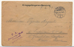 Enveloppe Prisonnier Français - Camp De Zerbst (Anh) - 16/6/1916 - Bilingue Russe / Français - Censure - Guerra Del 1914-18