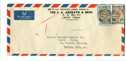 NIGERIA - Affr. Mixte Fait Avec Un Timbre D'aérogramme Sur Lettre - Nigeria (1961-...)