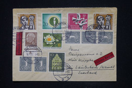 ALLEMAGNE - Enveloppe De Bad Kreuznach En Exprès Pour La Sarre En 1957, Affranchissement Varié -  L 119624 - Storia Postale
